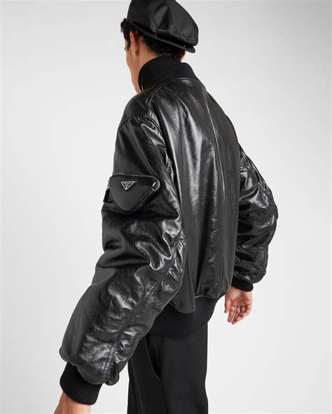 prada wool bomber jacket|Prada nappa leather bomber jacket.